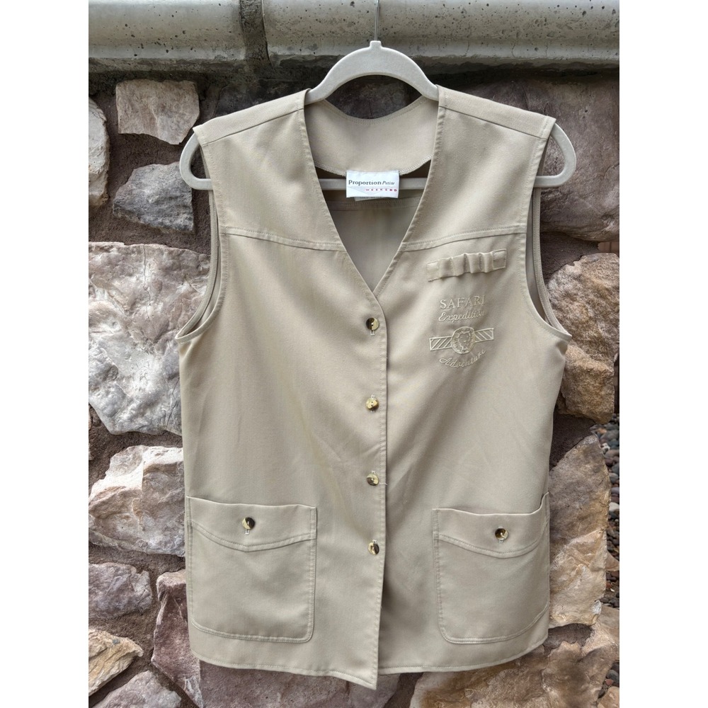 Safari Expedition Vest Khaki Women's Size 12 Pockets Work Wear